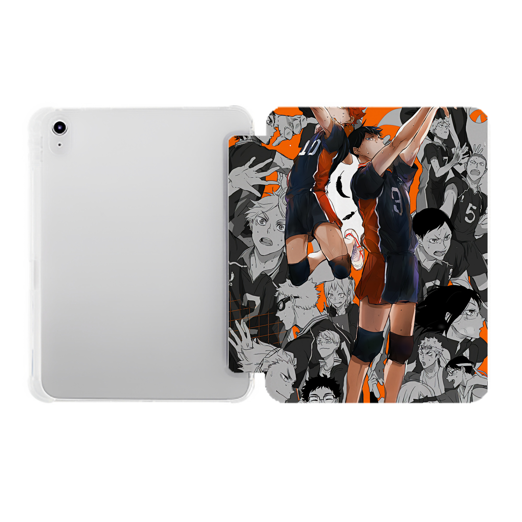 （画像用） ハイキュー!! Haikyu!! IPad ケース ペン収納付き 三つ折りスタンド PUレザー×シリコン 対応機種9.5/10.5/10.9インチ